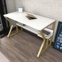 Hanah Home Wake Mesa de Estudio Blanco y Oro